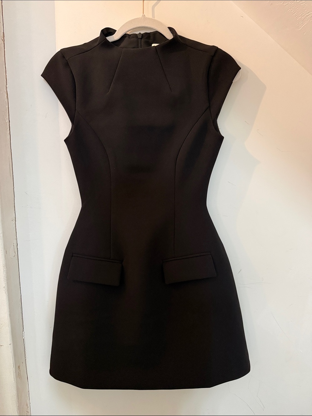 Odd Muse Black Cap-Sleeve Mini Dress